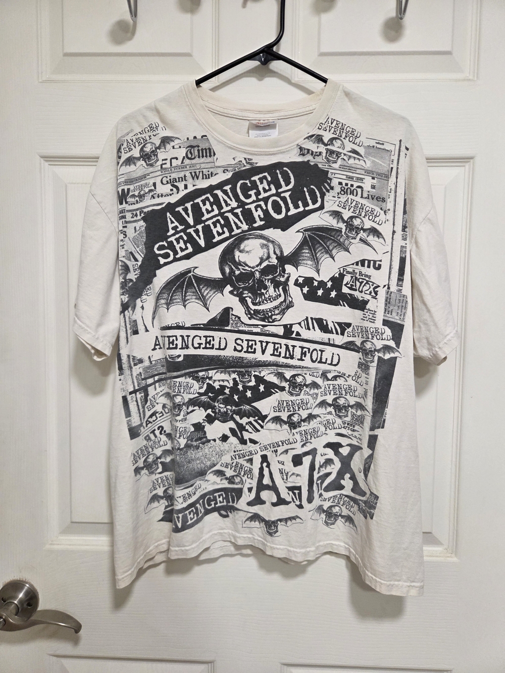 Vintage Avenged Sevenfold All Over Print Shirt A7X Hanes Heavyweight T-Shirt Y2K